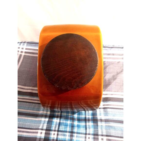 Vintage Hyalyn 200 D Burnished Brown Tilted Ceramic Cookie Jar - - Picture 8 of 8